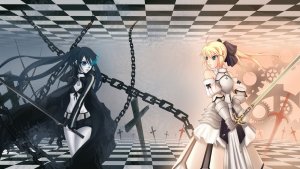 Rating: Safe Score: 0 Tags: black_rock_shooter black_rock_shooter_(character) fate/stay_night fate_(series) saber User: Vetyt