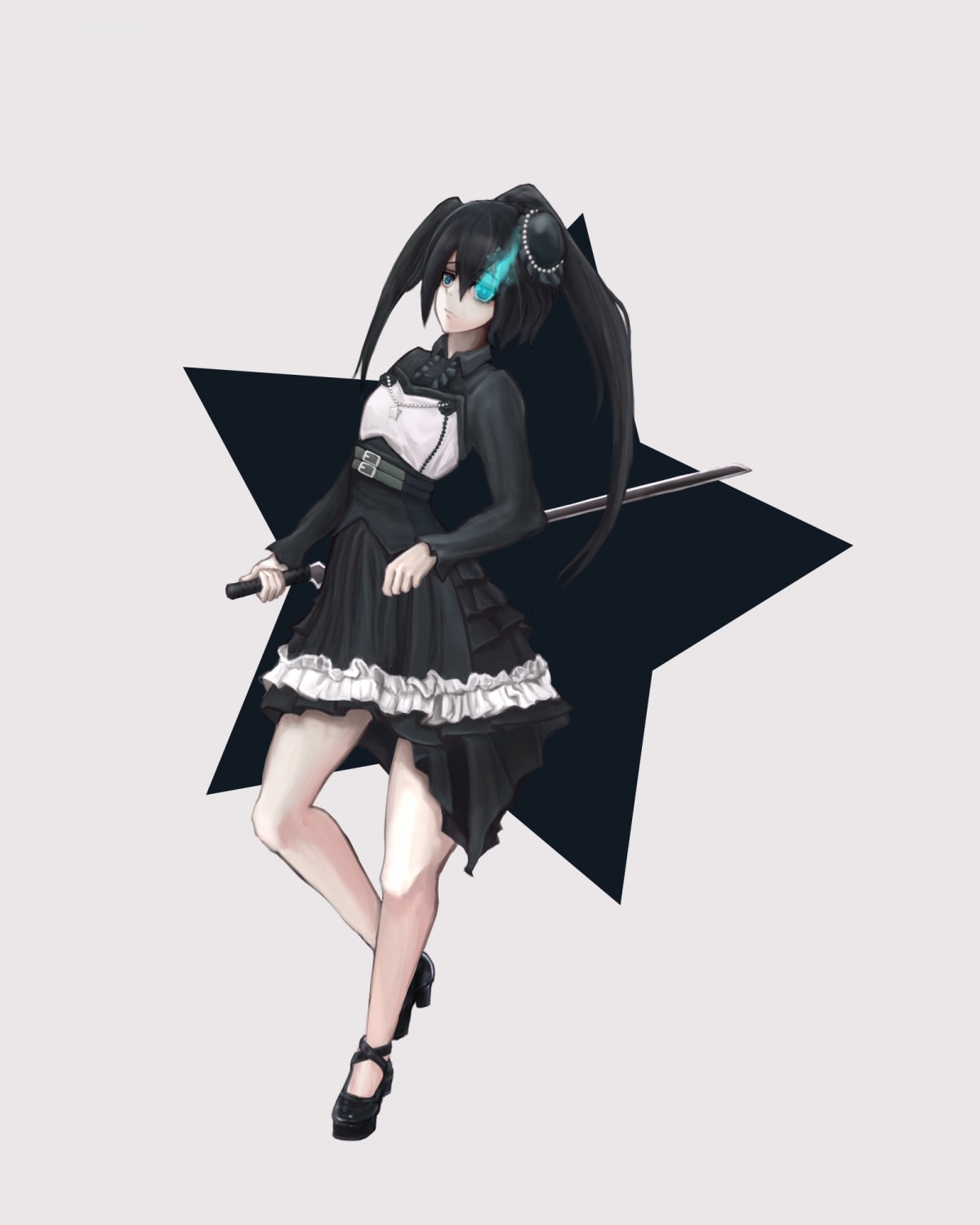 black_rock_shooter black_rock_shooter_(character) sukienka