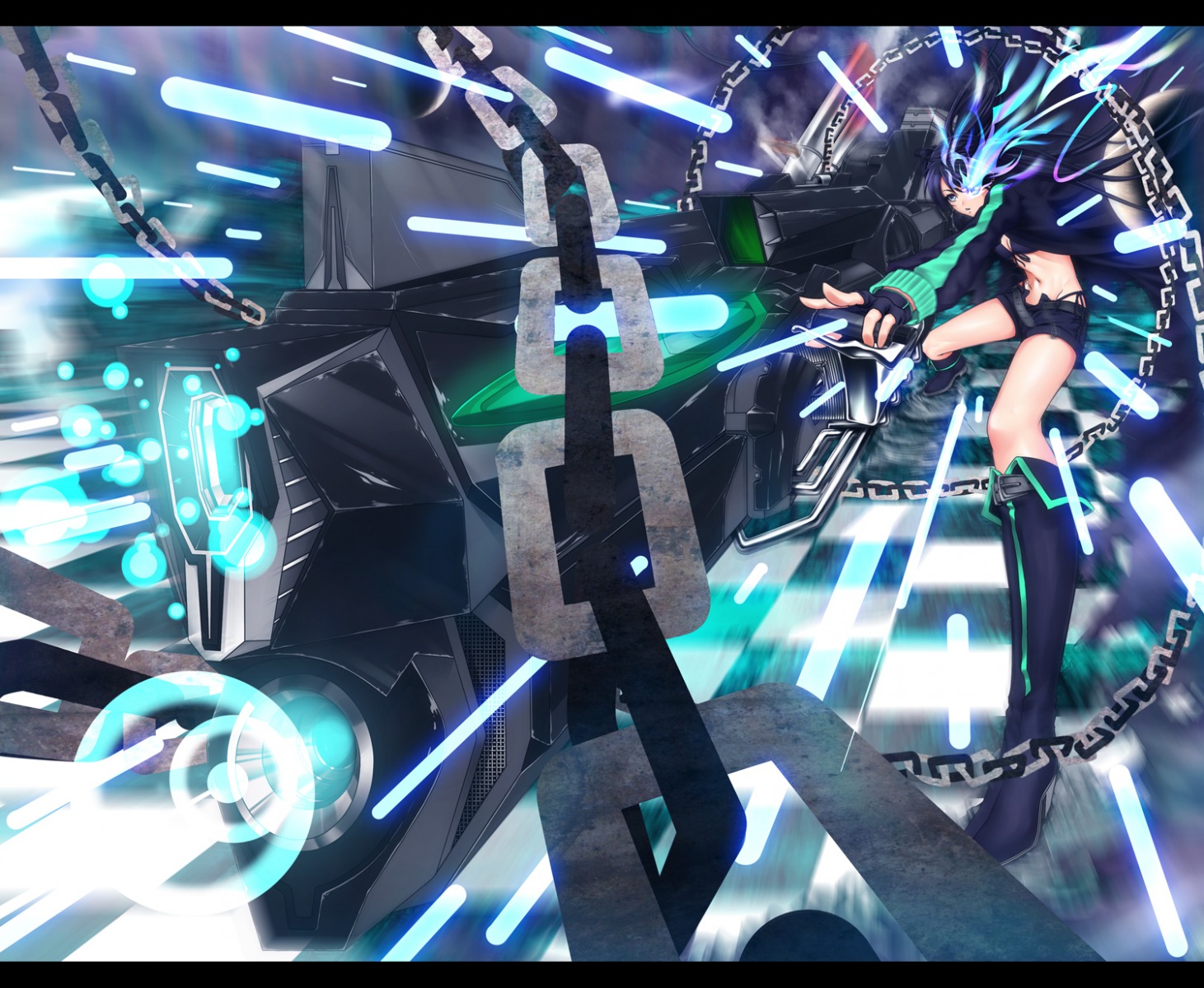 black_rock_shooter black_rock_shooter_(character) działo