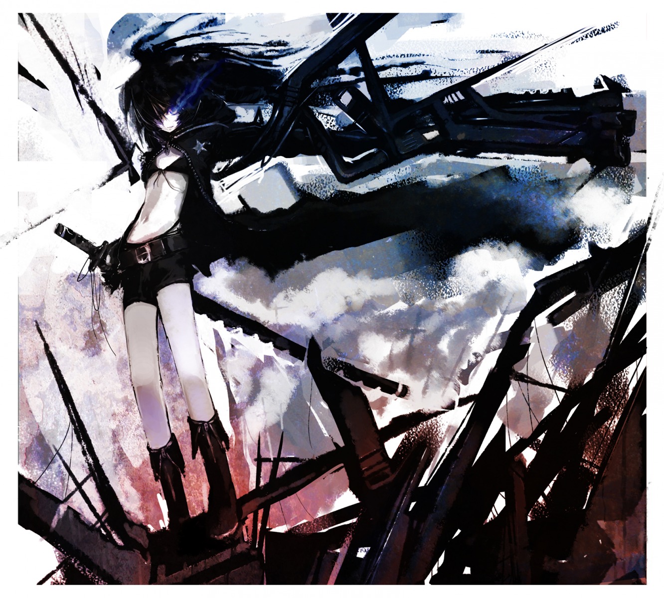 black_rock_shooter black_rock_shooter_(character) działo