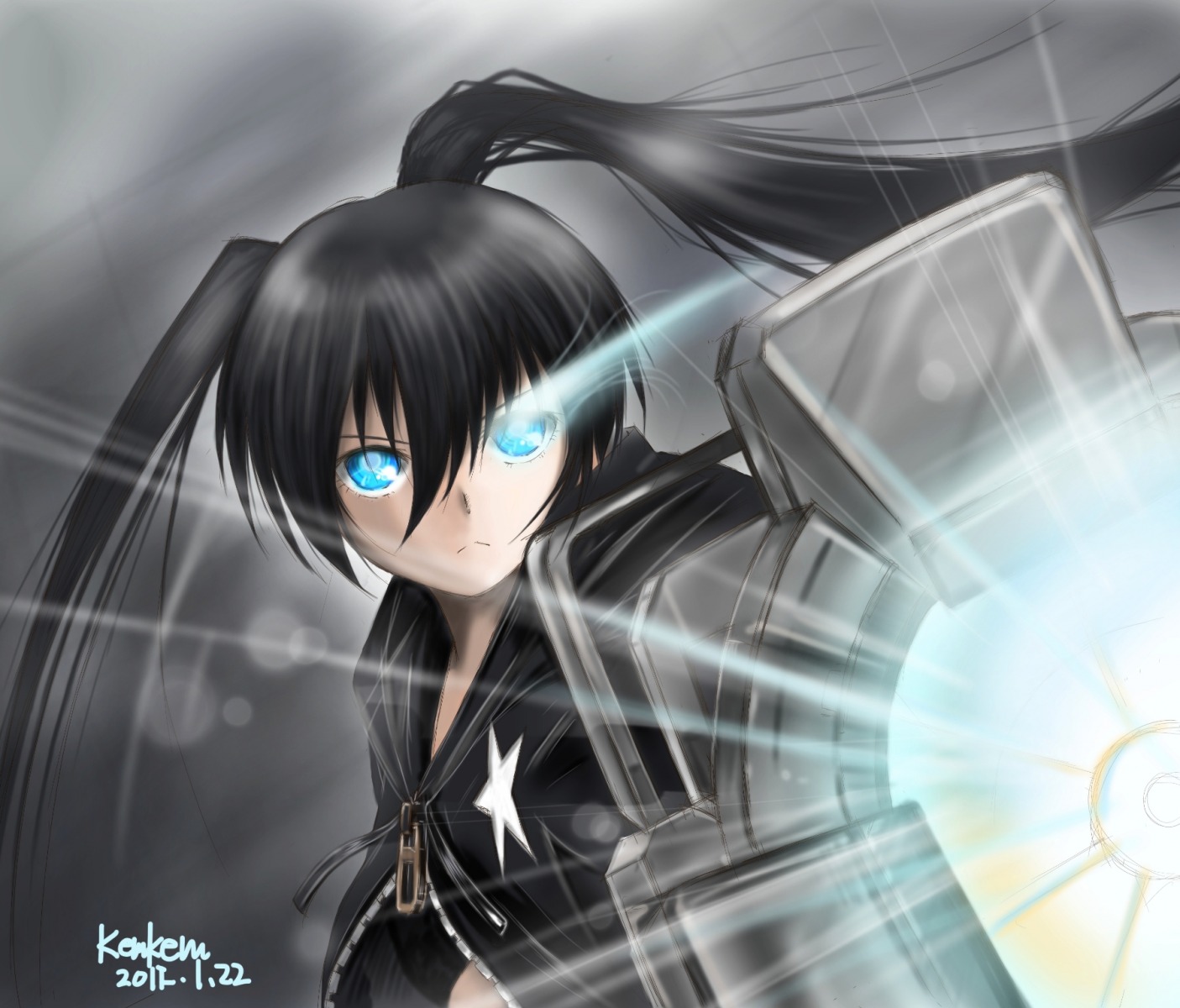 black_rock_shooter black_rock_shooter_(character) działo