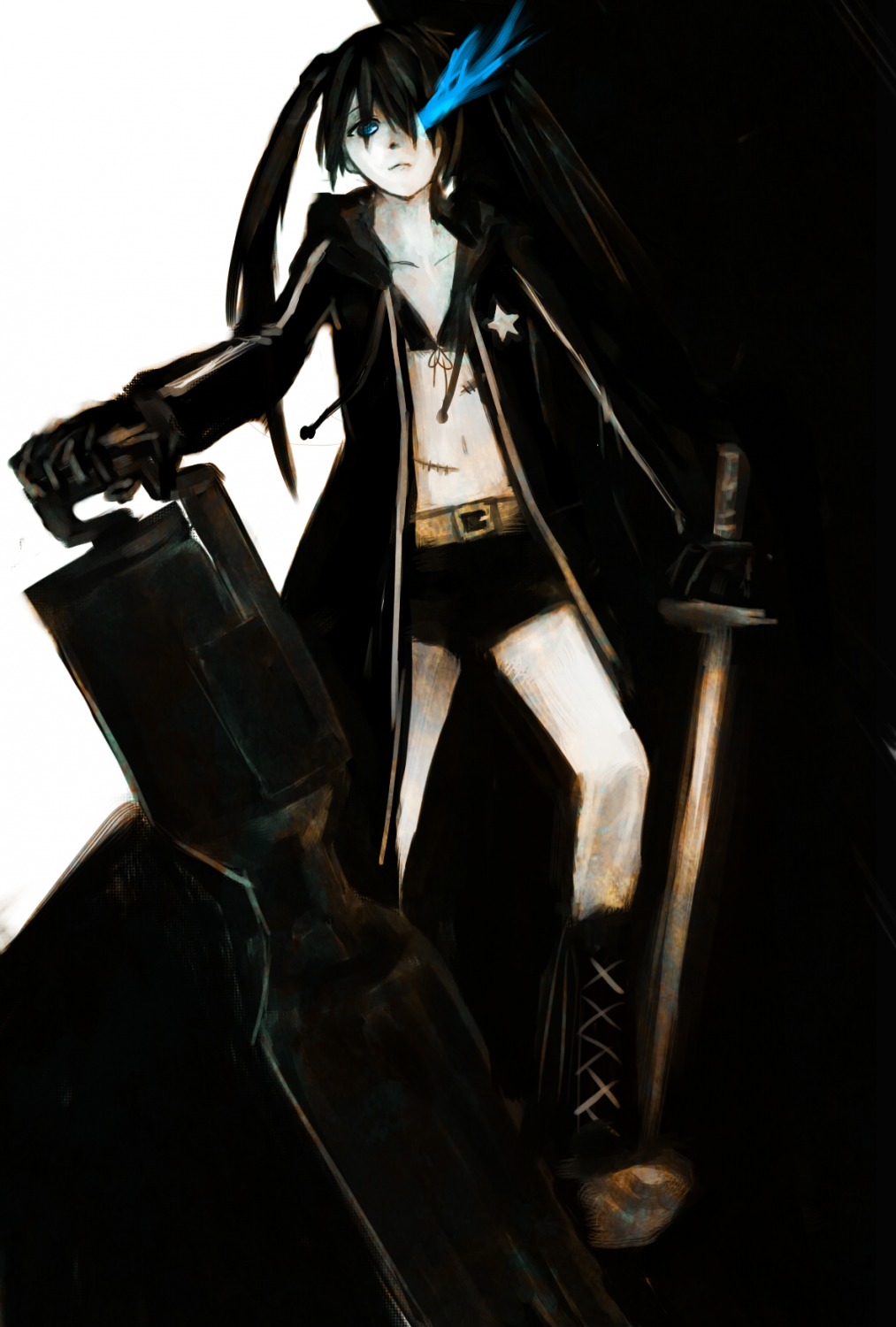 black_rock_shooter black_rock_shooter_(character) działo