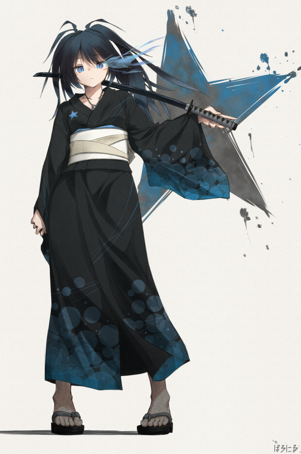 black_rock_shooter black_rock_shooter_(character) kimono