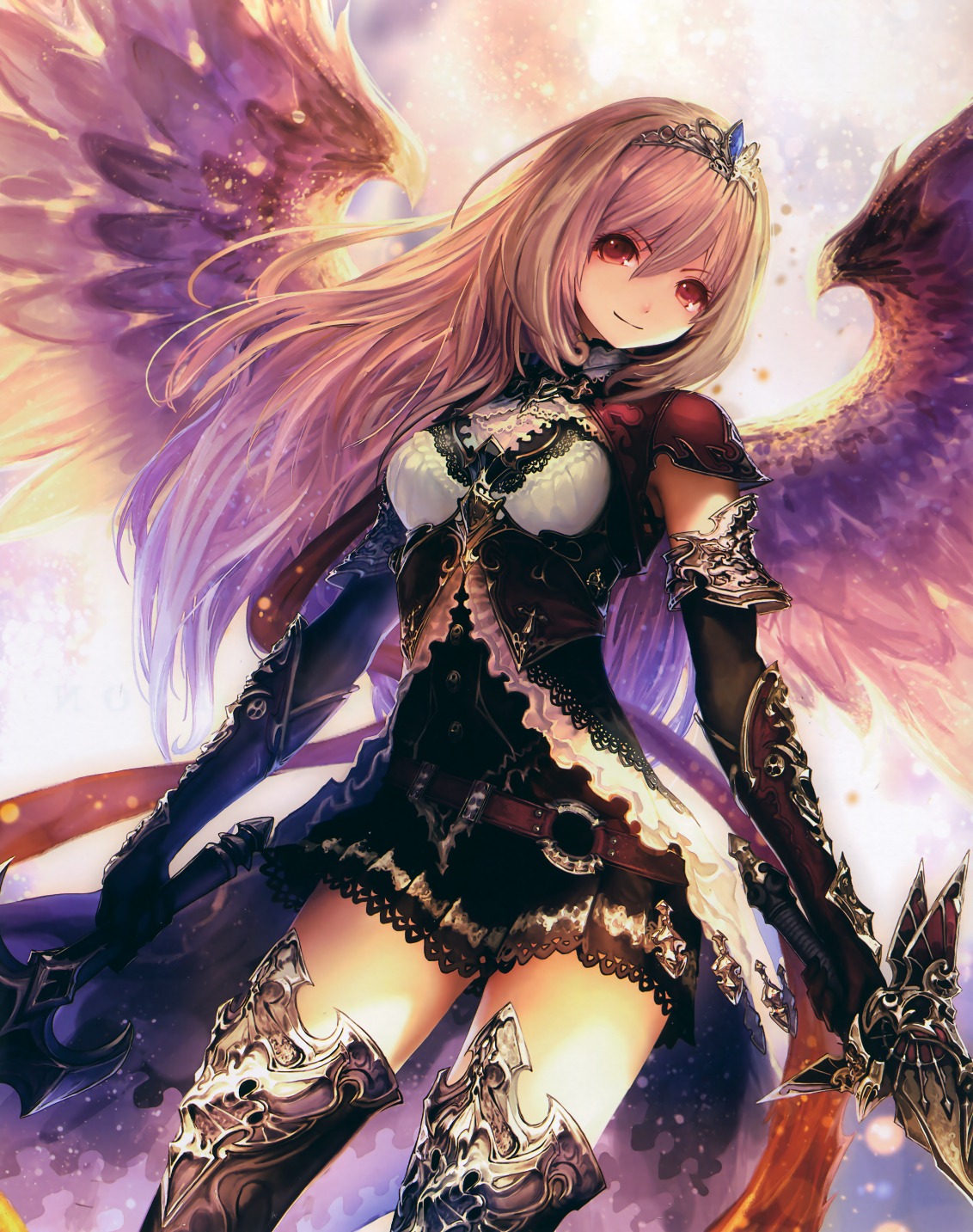 armor dark_angel_olivia dress fixed shingeki_no_bahamut sword tachikawa_mushimaro thighhighs wings