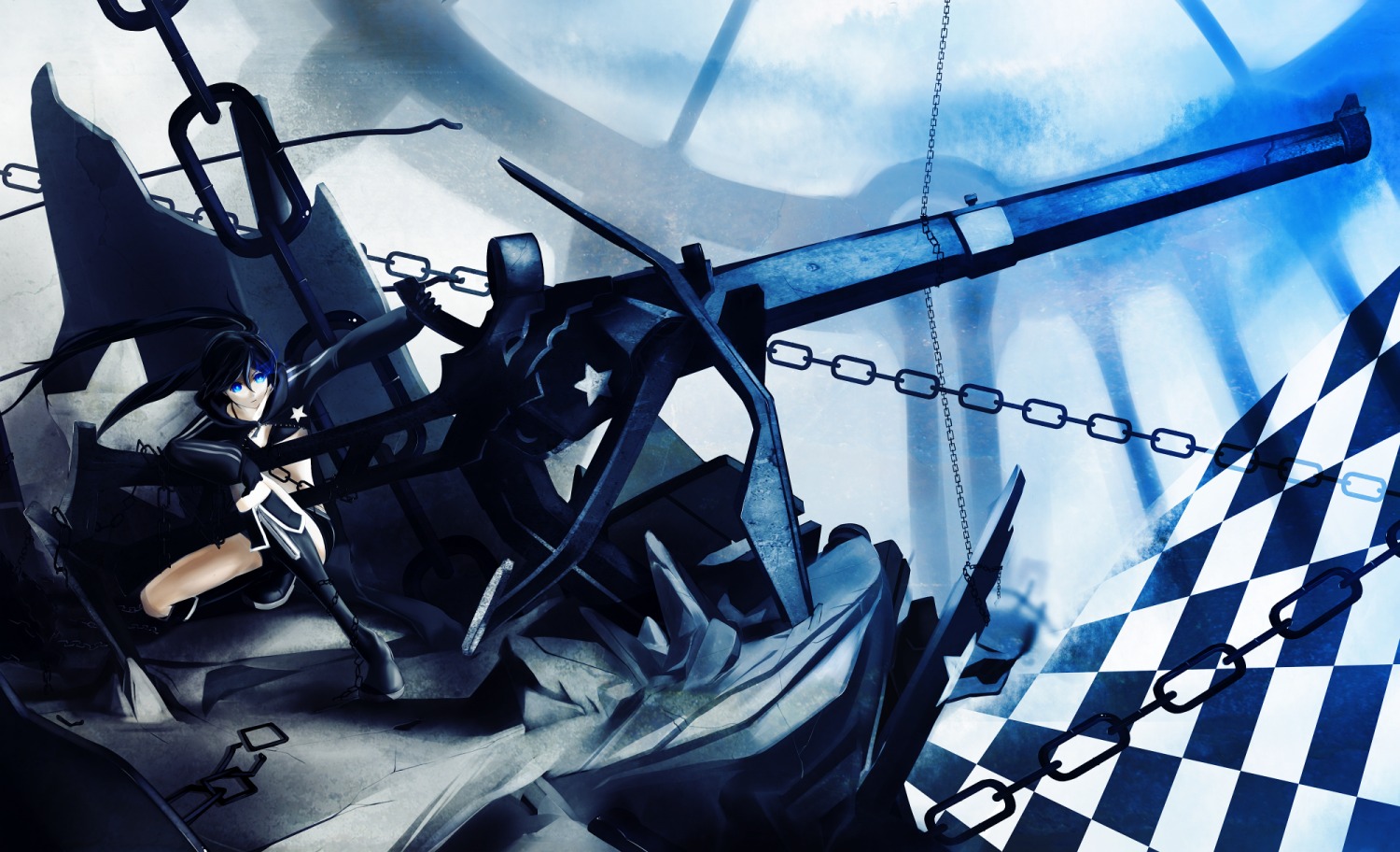 black_rock_shooter black_rock_shooter_(character) działo