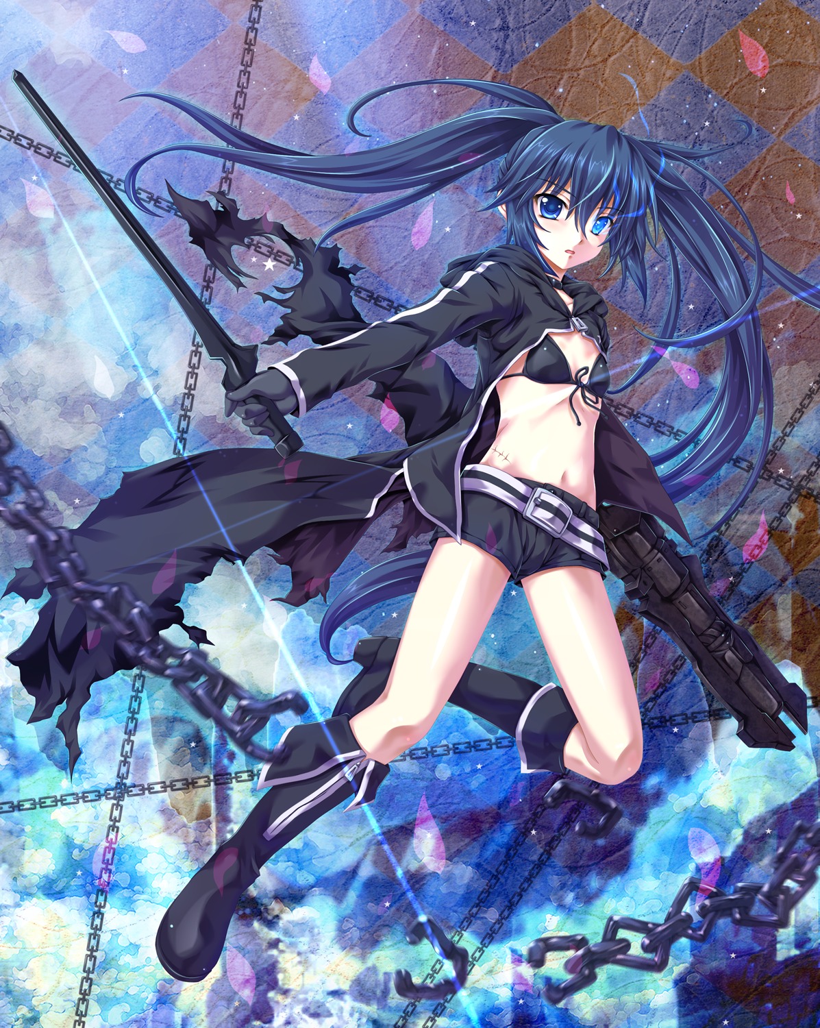 black_rock_shooter black_rock_shooter_(character) działo