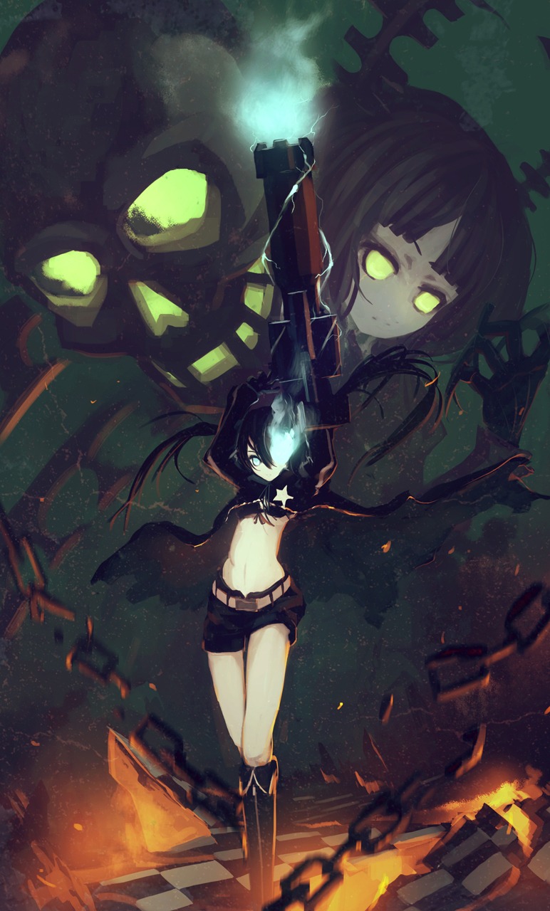 black_rock_shooter black_rock_shooter_(character) działo