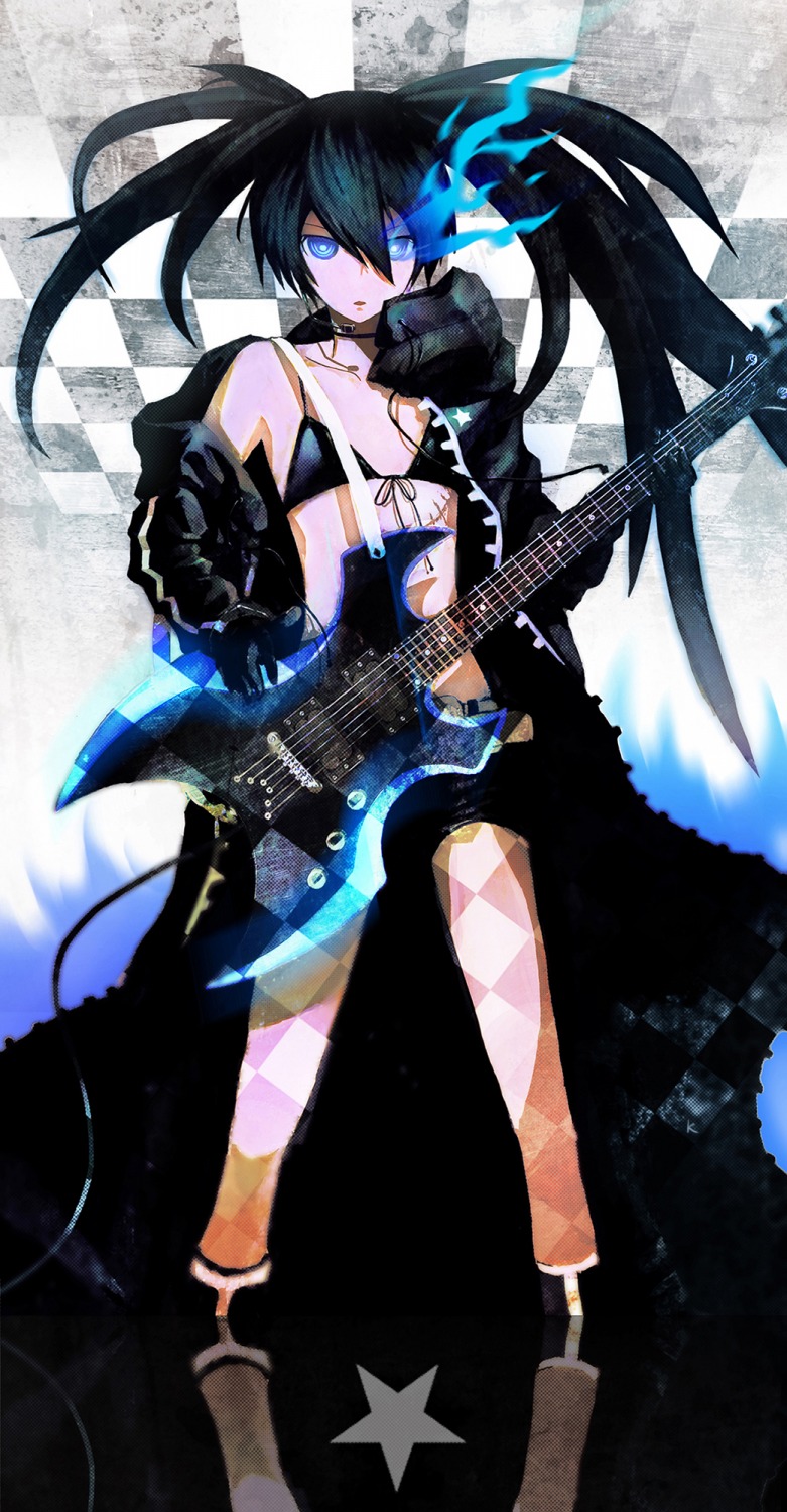 black_rock_shooter black_rock_shooter_(character) gitara