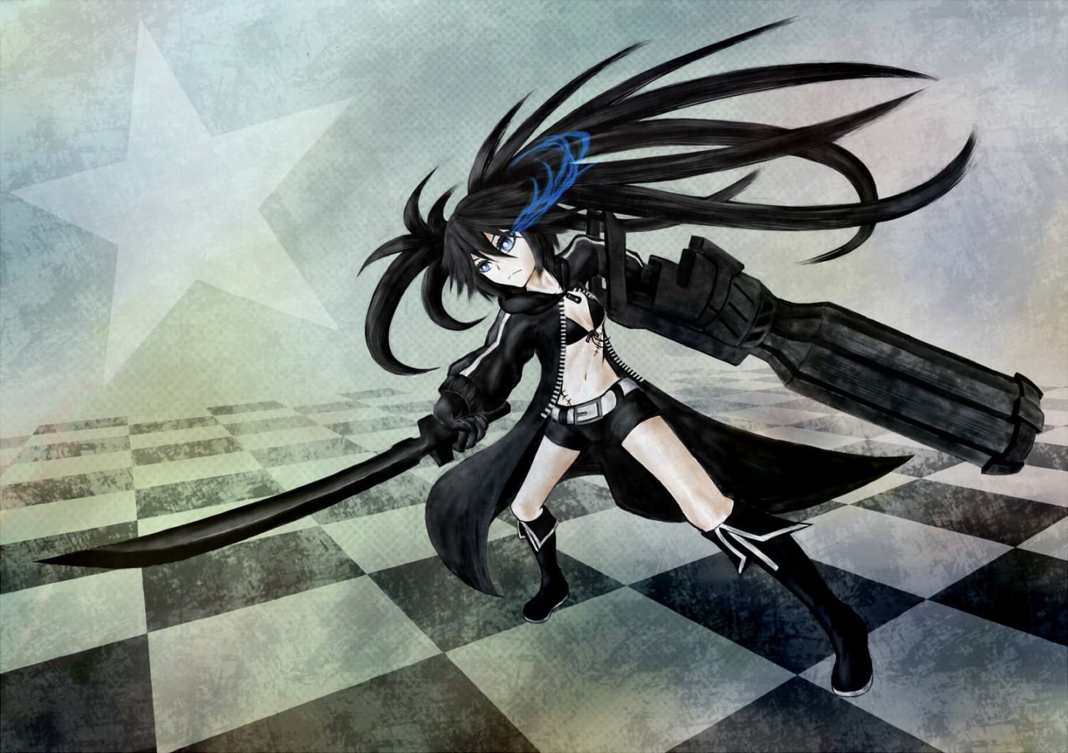 black_rock_shooter black_rock_shooter_(character) działo