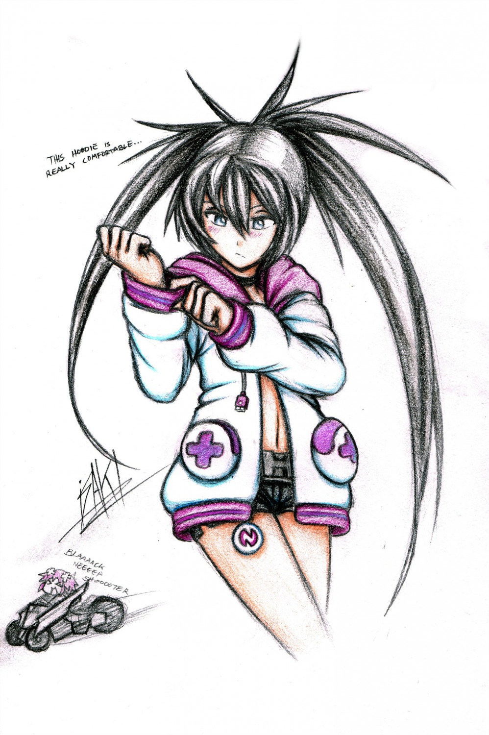 black_rock_shooter black_rock_shooter_(character) crossover hyperdimension_neptunia neptunia