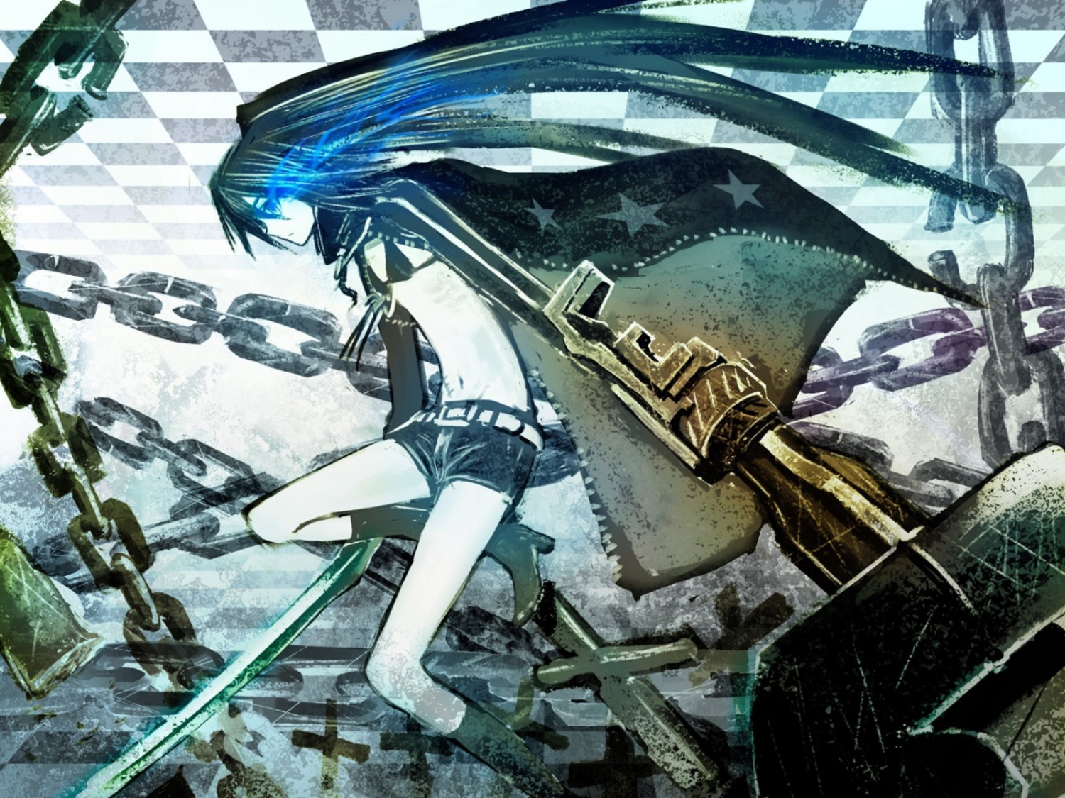 black_rock_shooter black_rock_shooter_(character) działo