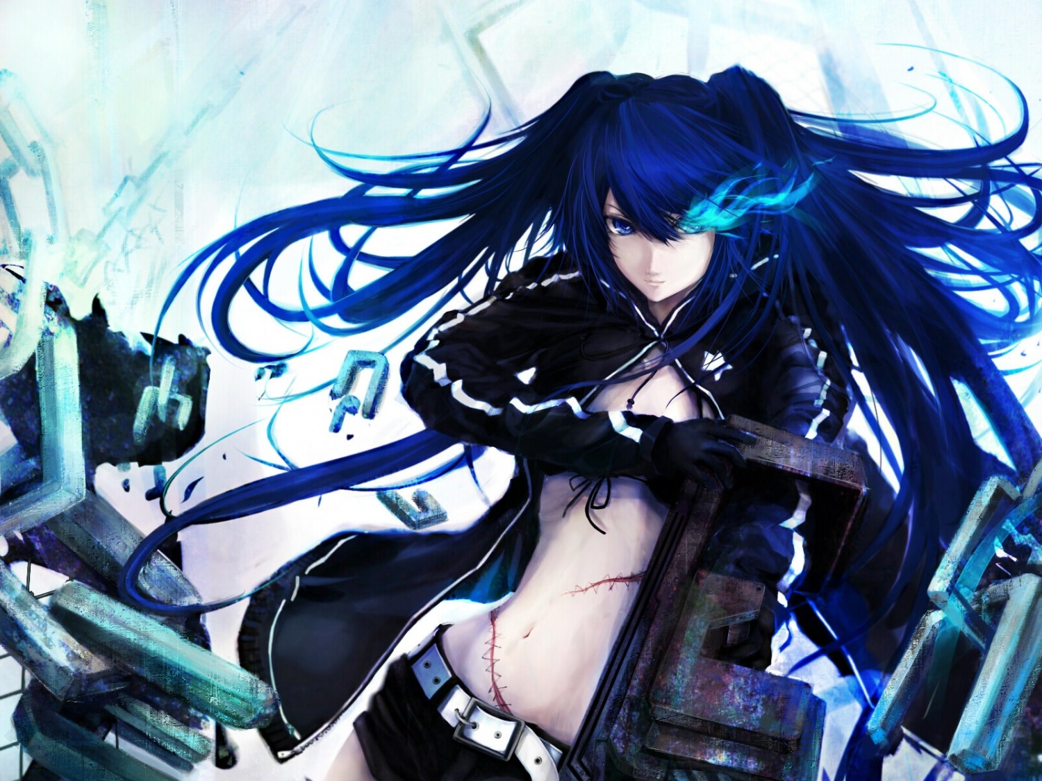 black_rock_shooter black_rock_shooter_(character) działo