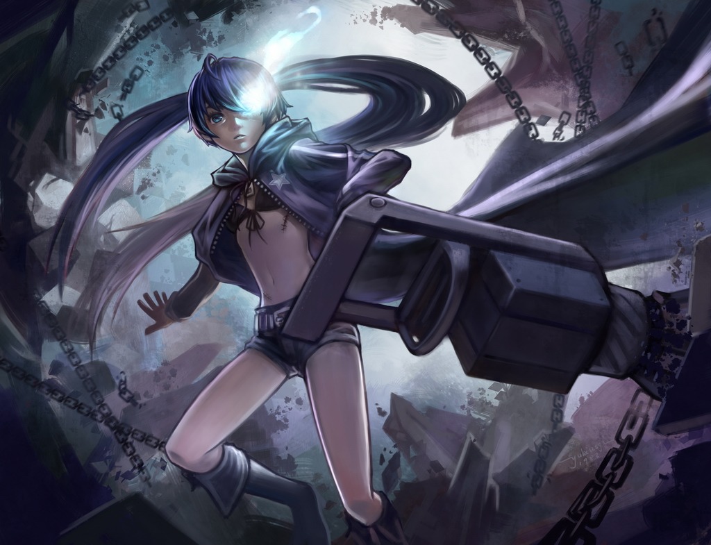 black_rock_shooter black_rock_shooter_(character) działo