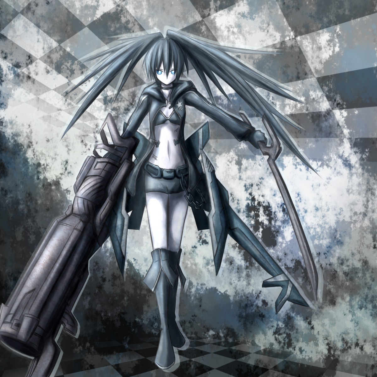 black_rock_shooter black_rock_shooter_(character) działo