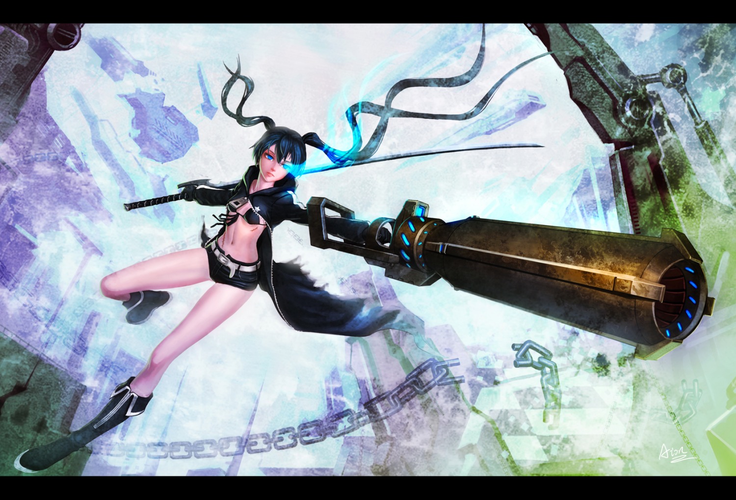 black_rock_shooter black_rock_shooter_(character) działo